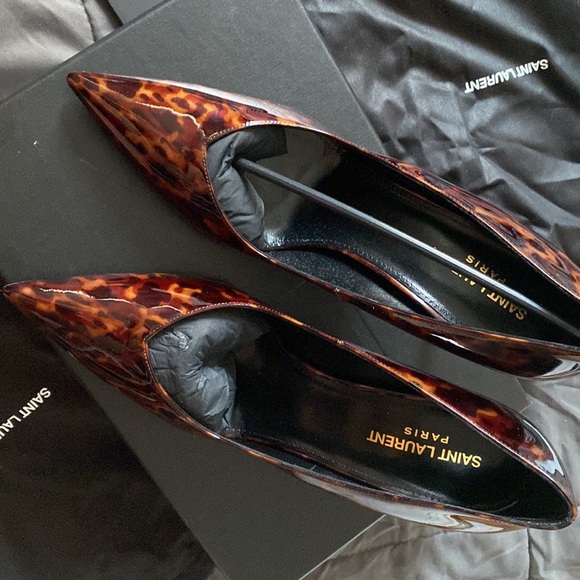 BRAND NEW KIKI SAINT LAURENT 85 PUMPS IN PATENT TARTARUGA MANLO NATURAL 40.5๐ฅ๐ฅ - Picture 5 of 9